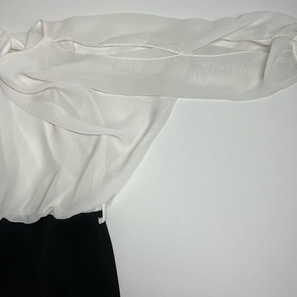 Babe Jacaranda Sheer Oversized White Top Black skirt Formal Dress Size M NWT - Picture 7 of 15